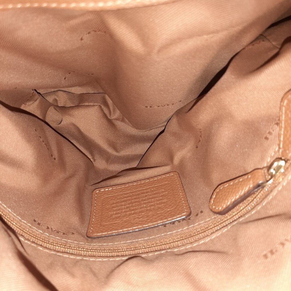 Coach Edie 31 Camel Tan Pebbled Leather Gold Tone Hardware Shoulder Bag - Picture 10 of 16